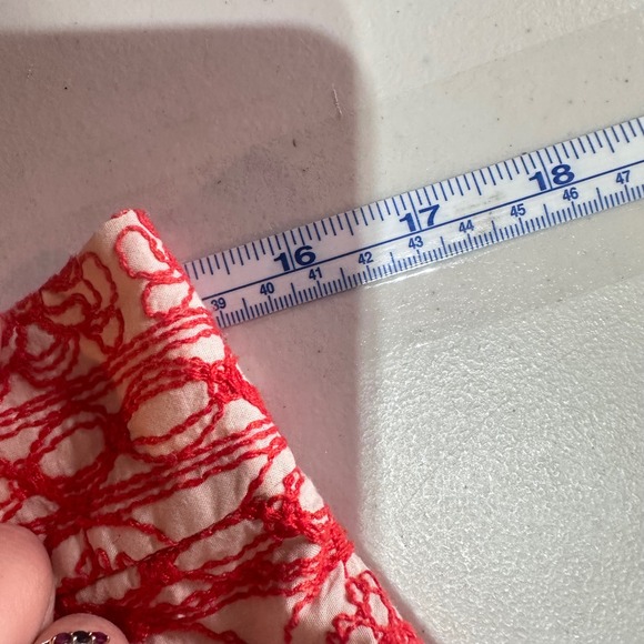 Ann Taylor LOFT Red Embroidered Pattern Shorts Size 2 Coastal‎ Boho - Picture 9 of 11